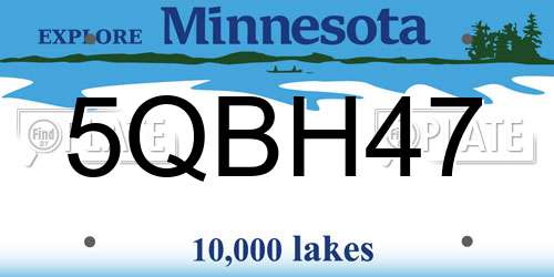 5QBH47 Minnesota License Plate