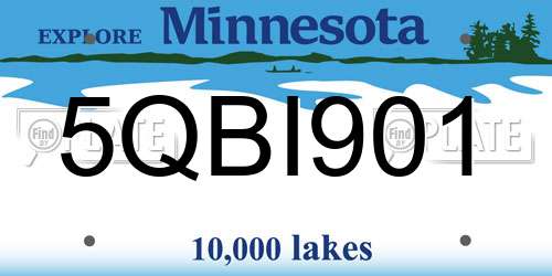 5QBI901 Minnesota License Plate