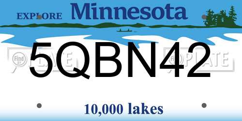 5QBN42 Minnesota License Plate