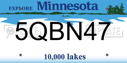 5QBN47 Minnesota License Plate