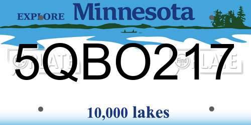 5QBO217 Minnesota License Plate