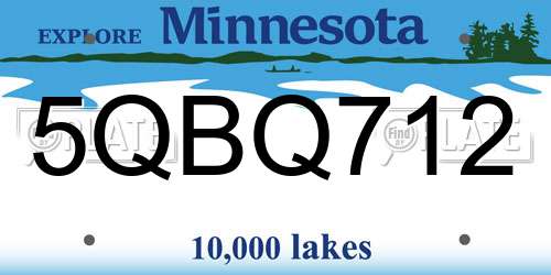 5QBQ712 Minnesota License Plate