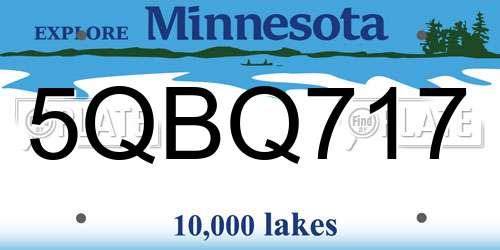 5QBQ717 Minnesota License Plate
