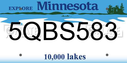 5QBS583 Minnesota License Plate