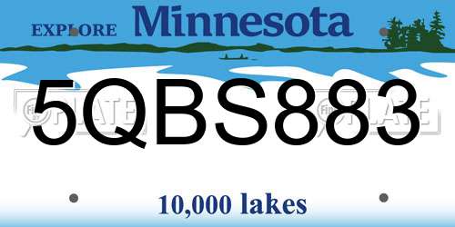 5QBS883 Minnesota License Plate