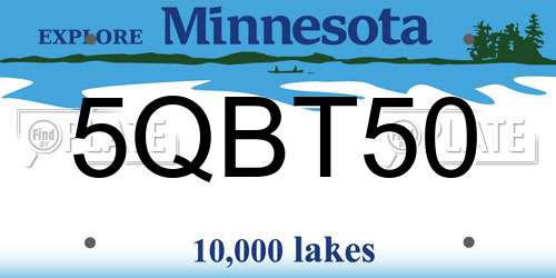 5QBT50 Minnesota License Plate
