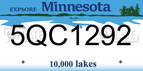 5QC1292 Minnesota License Plate