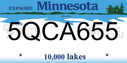 5QCA655 Minnesota License Plate