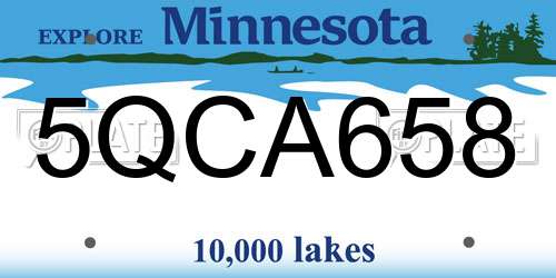 5QCA658 Minnesota License Plate