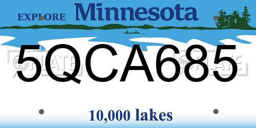 5QCA685 Minnesota License Plate