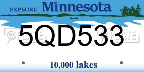 5QD533 Minnesota License Plate