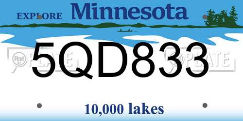 5QD833 Minnesota License Plate