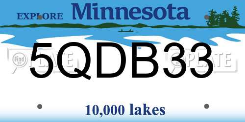 5QDB33 Minnesota License Plate