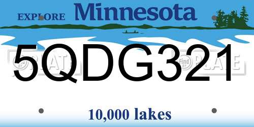 5QDG321 Minnesota License Plate