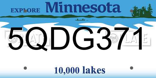 5QDG371 Minnesota License Plate