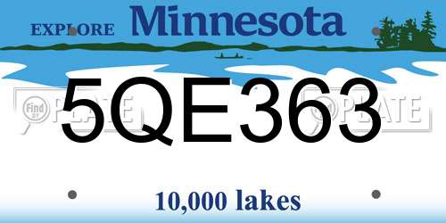 5QE363 Minnesota License Plate