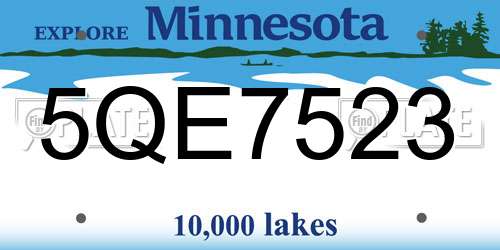 5QE7523 Minnesota License Plate