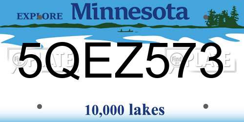 5QEZ573 Minnesota License Plate