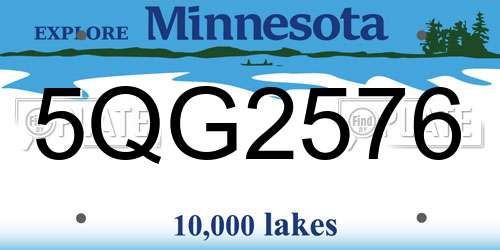 5QG2576 Minnesota License Plate