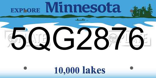 5QG2876 Minnesota License Plate