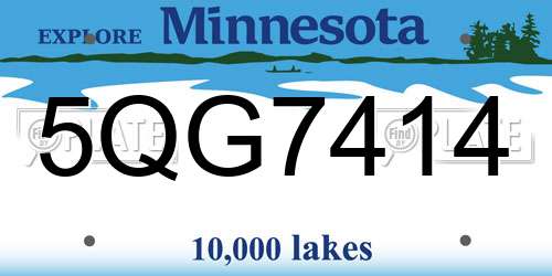 5QG7414 Minnesota License Plate