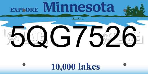 5QG7526 Minnesota License Plate