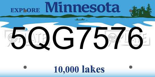 5QG7576 Minnesota License Plate