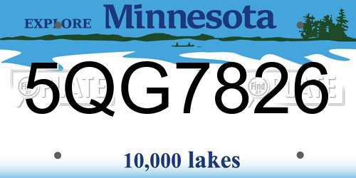 5QG7826 Minnesota License Plate