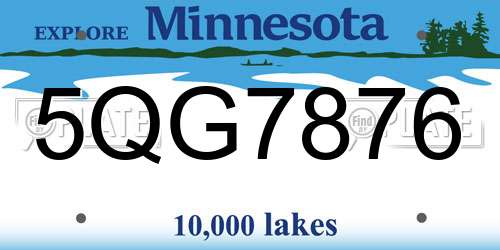 5QG7876 Minnesota License Plate