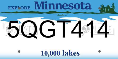 5QGT414 Minnesota License Plate