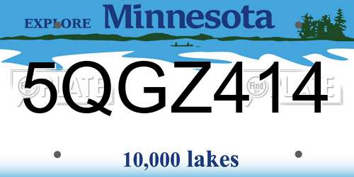 5QGZ414 Minnesota License Plate