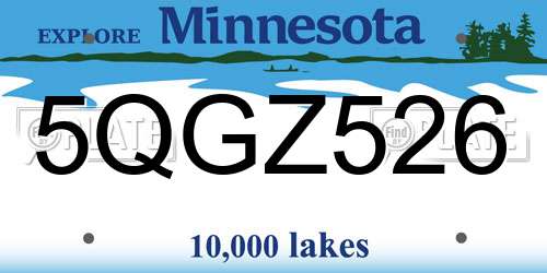 5QGZ526 Minnesota License Plate