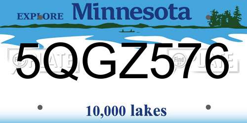 5QGZ576 Minnesota License Plate