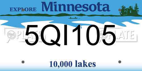 5QI105 Minnesota License Plate