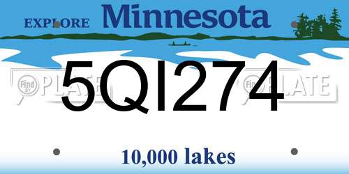 5QI274 Minnesota License Plate