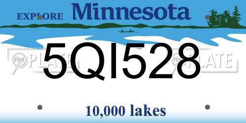 5QI528 Minnesota License Plate