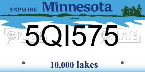 5QI575 Minnesota License Plate