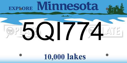 5QI774 Minnesota License Plate
