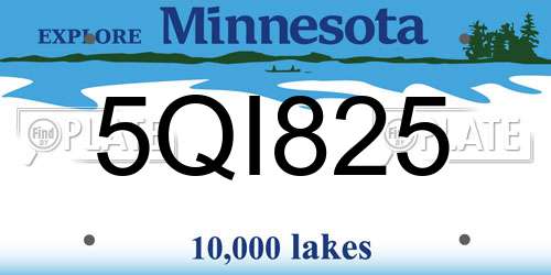 5QI825 Minnesota License Plate