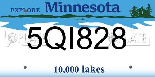 5QI828 Minnesota License Plate