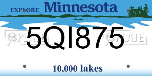 5QI875 Minnesota License Plate