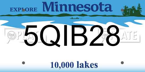 5QIB28 Minnesota License Plate