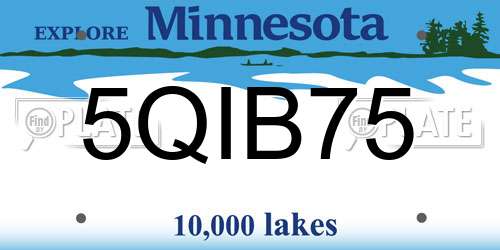 5QIB75 Minnesota License Plate