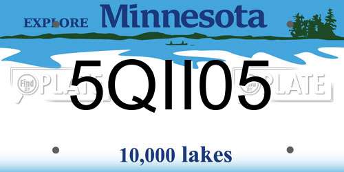 5QII05 Minnesota License Plate