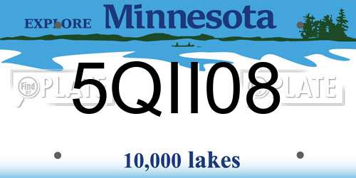 5QII08 Minnesota License Plate