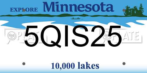 5QIS25 Minnesota License Plate