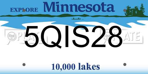 5QIS28 Minnesota License Plate