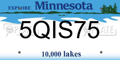 5QIS75 Minnesota License Plate