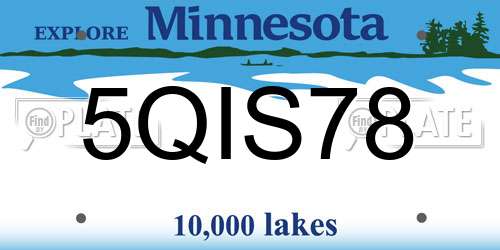 5QIS78 Minnesota License Plate