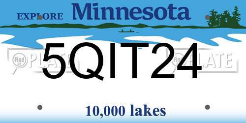 5QIT24 Minnesota License Plate